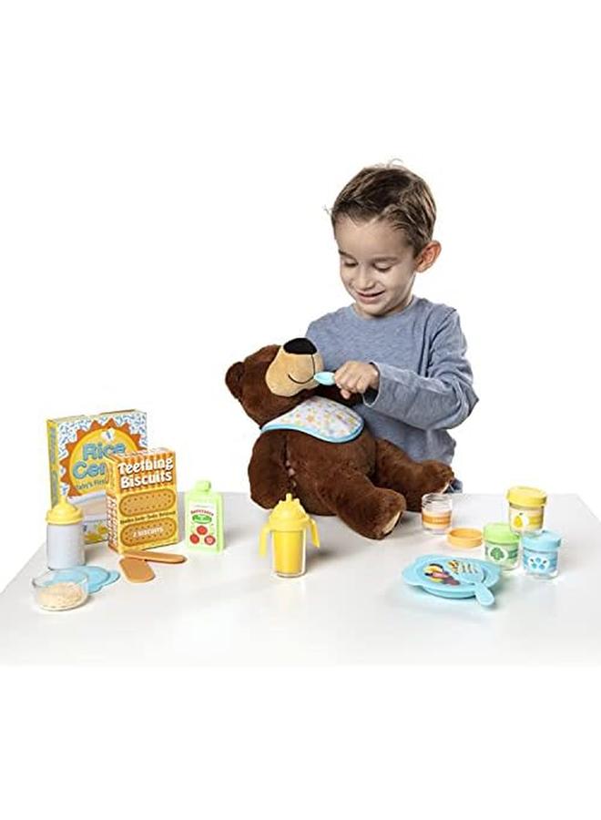 Melissa & Doug Mine To Love Mealtime Play Set For Dolls With Bottle Pretend Baby Food Jars Snack Pouch More 24 Pcs Multi - Image 3