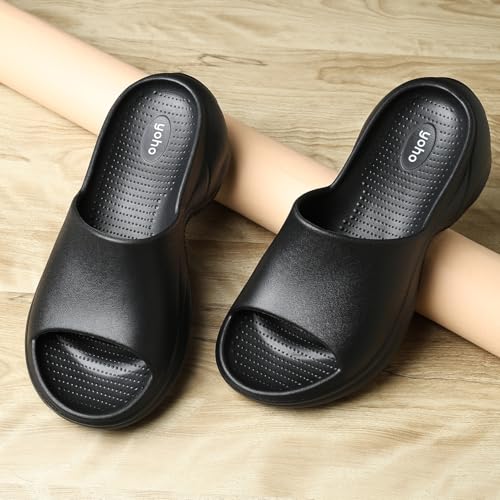YOHO SLR 102 Slip-Ons for Women | One-Piece EVA Build | Lightweight & Water-Resistant | Ergonomic Contour Design | Bold Fashion Silhouette | Sculpted Footbed | All-Day Ease | Classic Black - UK 8 - Image 2