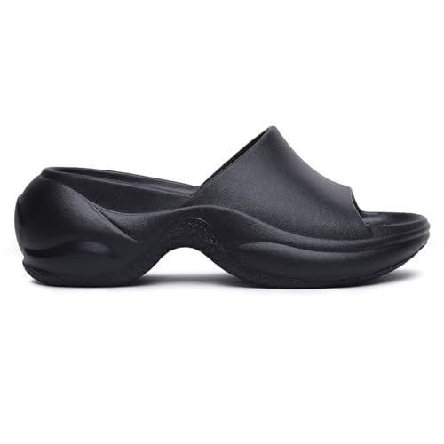 YOHO SLR 102 Slip-Ons for Women | One-Piece EVA Build | Lightweight & Water-Resistant | Ergonomic Contour Design | Bold Fashion Silhouette | Sculpted Footbed | All-Day Ease | Classic Black - UK 8 - Image 1