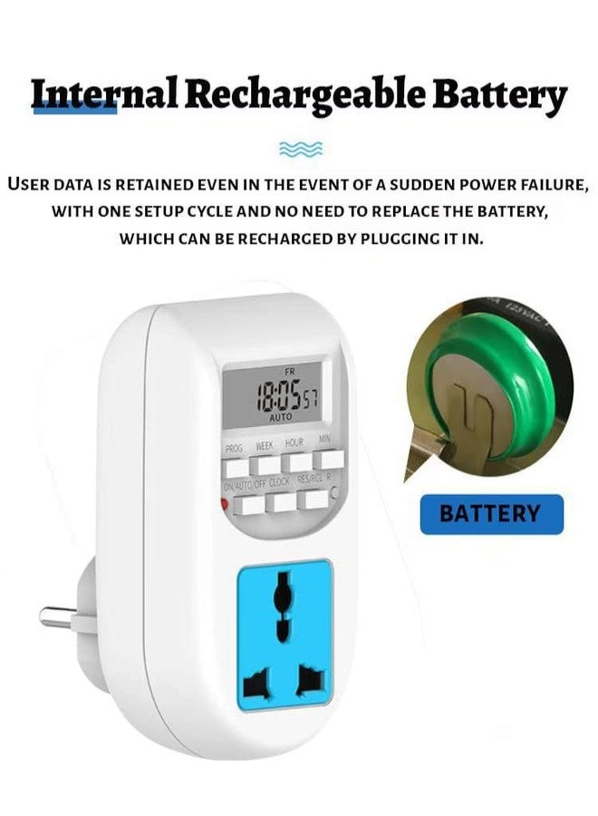 LEYDEN® AL-06, 220VAC, 10A Digital Timer Plug Socket Switch Controller, 16 Program Per Day Clock Time Based Timer Plug Socket - Image 4