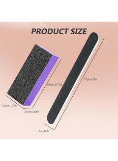 SKYPIA SKYPIA 4 Pack Black Nail File 100/180 Grit and Purple 3 Sided Buffer Block Set  - Image 2