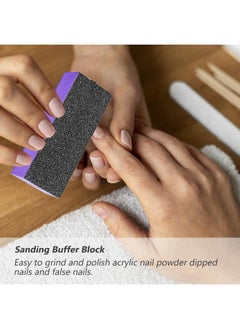 SKYPIA SKYPIA 4 Pack Black Nail File 100/180 Grit and Purple 3 Sided Buffer Block Set  - Image 3