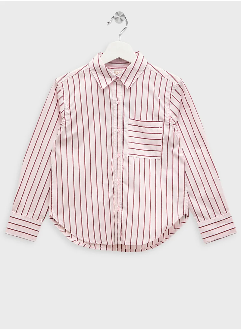 ريبلز مع نمشي Girls Stripes Shirts