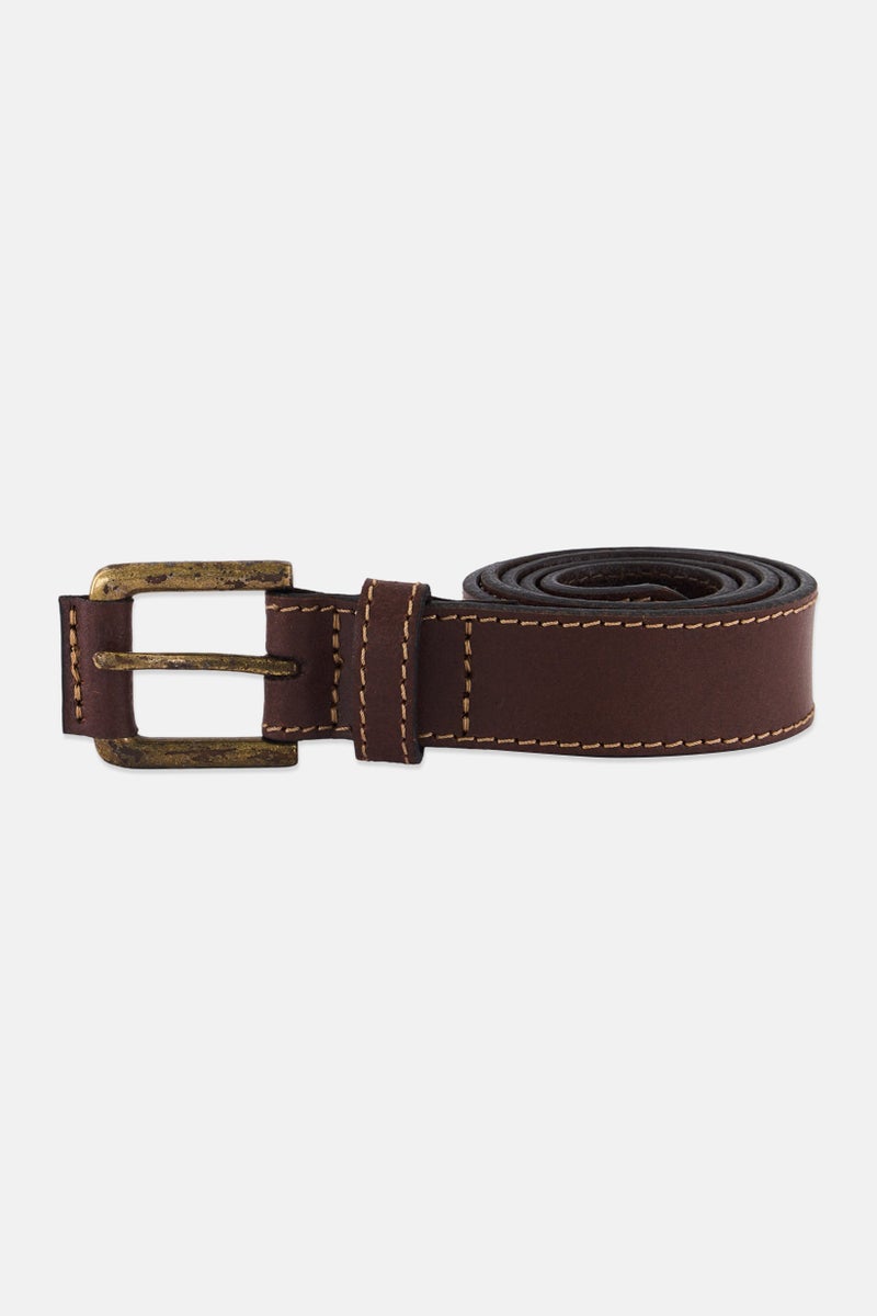 Timberland Kids Boy Vintage Leather Adjustable Buckle Belt, Brown  - Image 1
