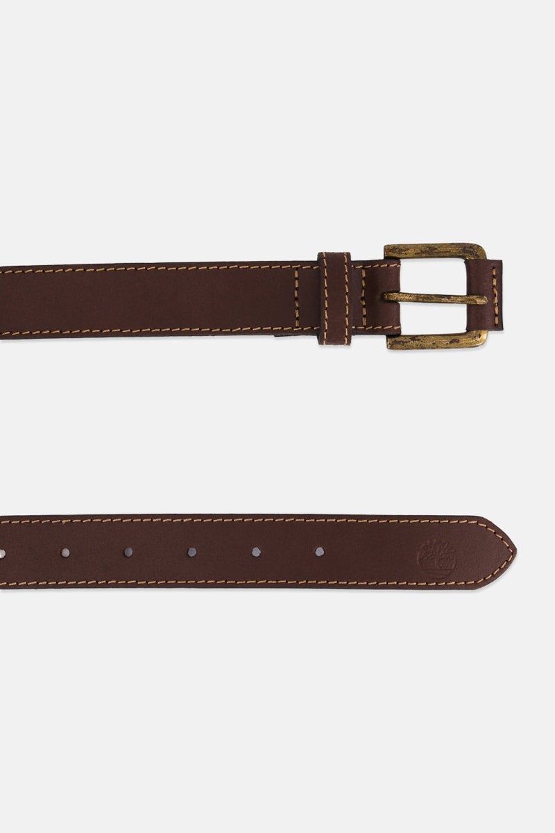 Timberland Kids Boy Vintage Leather Adjustable Buckle Belt, Brown  - Image 2