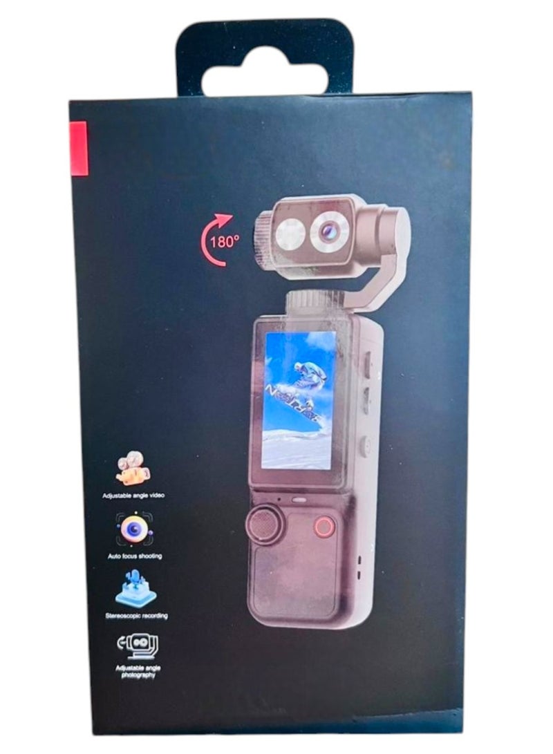 Pocket Pro 3 4K Ultra HD Action Camera with and Electronic Image Stabilization, Portable Video Camera for Cycling, Skiing and Travel