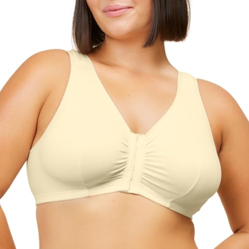Leading Lady Women's Plus Size Bra Sleep Leisure Cotton, Ecru, 50 A/B - Image 1