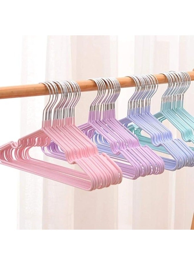 10pcs Silicone Coated Metal Clothes Hanger Multicolor - Image 3
