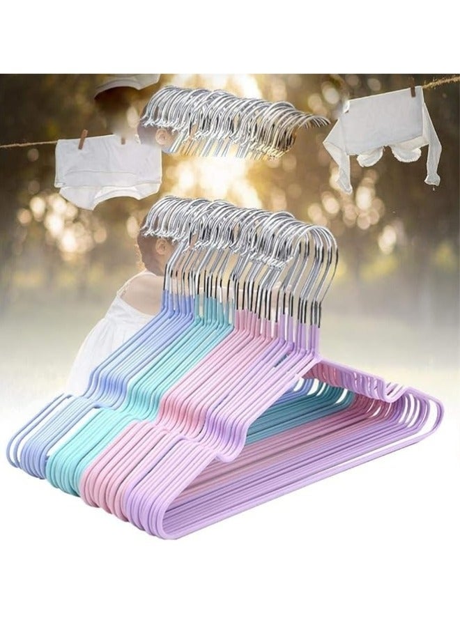 10pcs Silicone Coated Metal Clothes Hanger Multicolor - Image 2