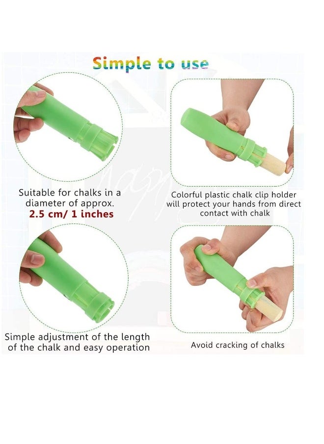 Generic Chalk Holders Sidewalk Railroad Chalk Holder Plastic Adjustable Chalk Clip Colorful Holder Set for Teachers Students Office or Classroom On Blackboard Sticker Chalkboard (5)  - Image 2