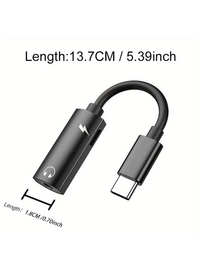 Silvery 2 in 1 Type C to 3 5mm Headphone Jack Audio Adapter and Charger for Samsung Galaxy S24 S23 S22 Ultra A54 A53 - Image 3