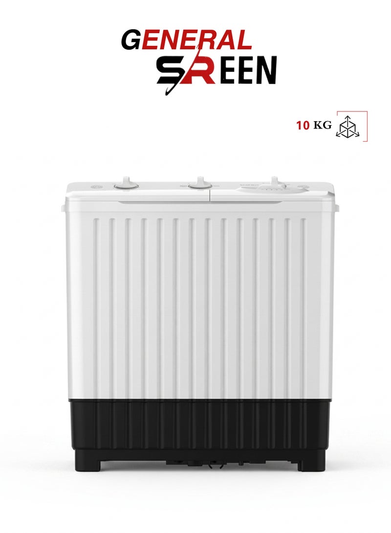 General Sreen Twin Tub Washing Machine - 10 kg - White - GSWM-10K-TTW - Image 1