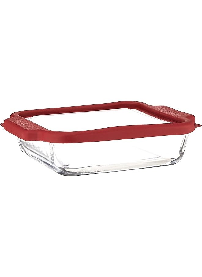 Anchor Hocking - 91816Tfc True Fit Square Baking Dish With Lid Red 8 Inch - Image 1