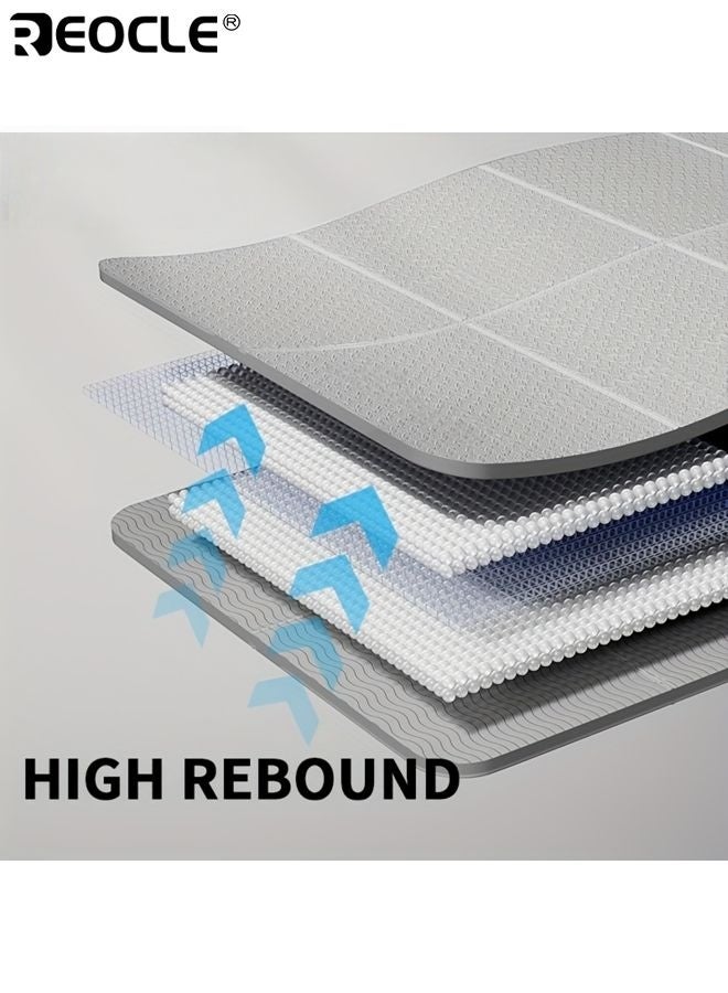 ريوكل بساط يوغا قابل للطي ذو وجهين مقاوم للانزلاق والرطوبة بساط لياقة متعدد الاستخدام سهل التنظيف معدات رياضية للتمارين اللياقة اليوغا البيلاتس - Image 3