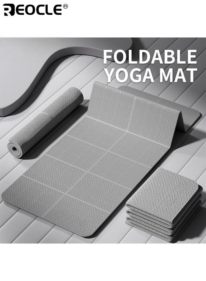 ريوكل بساط يوغا قابل للطي ذو وجهين مقاوم للانزلاق والرطوبة بساط لياقة متعدد الاستخدام سهل التنظيف معدات رياضية للتمارين اللياقة اليوغا البيلاتس - Image 1