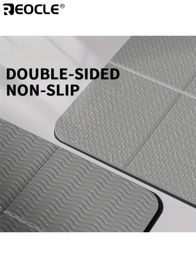 ريوكل بساط يوغا قابل للطي ذو وجهين مقاوم للانزلاق والرطوبة بساط لياقة متعدد الاستخدام سهل التنظيف معدات رياضية للتمارين اللياقة اليوغا البيلاتس - Image 2