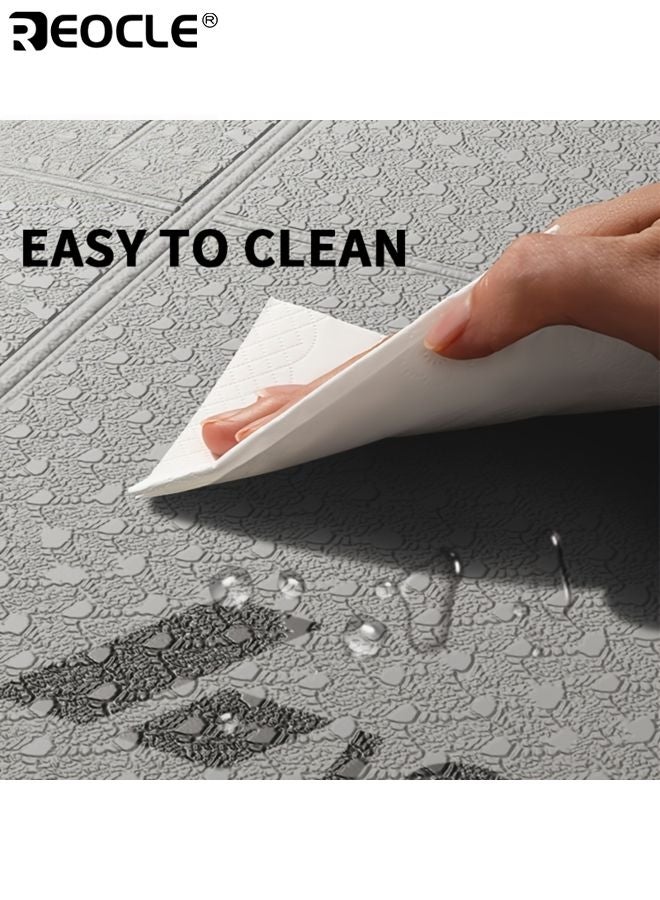 ريوكل بساط يوغا قابل للطي ذو وجهين مقاوم للانزلاق والرطوبة بساط لياقة متعدد الاستخدام سهل التنظيف معدات رياضية للتمارين اللياقة اليوغا البيلاتس - Image 4