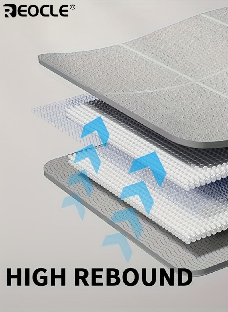 REOCLE Foldable Yoga Mat Double Sides Slip and Moisture Resistant Versatile Fitness Mat Easy to Clean Sports Workout Equipment for Fitness Yoga Pilates - Image 3