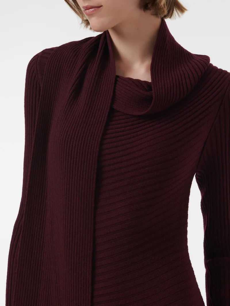 leem  Ribbed Cowl-Neck Knit Dress for Women | Best Price UAE