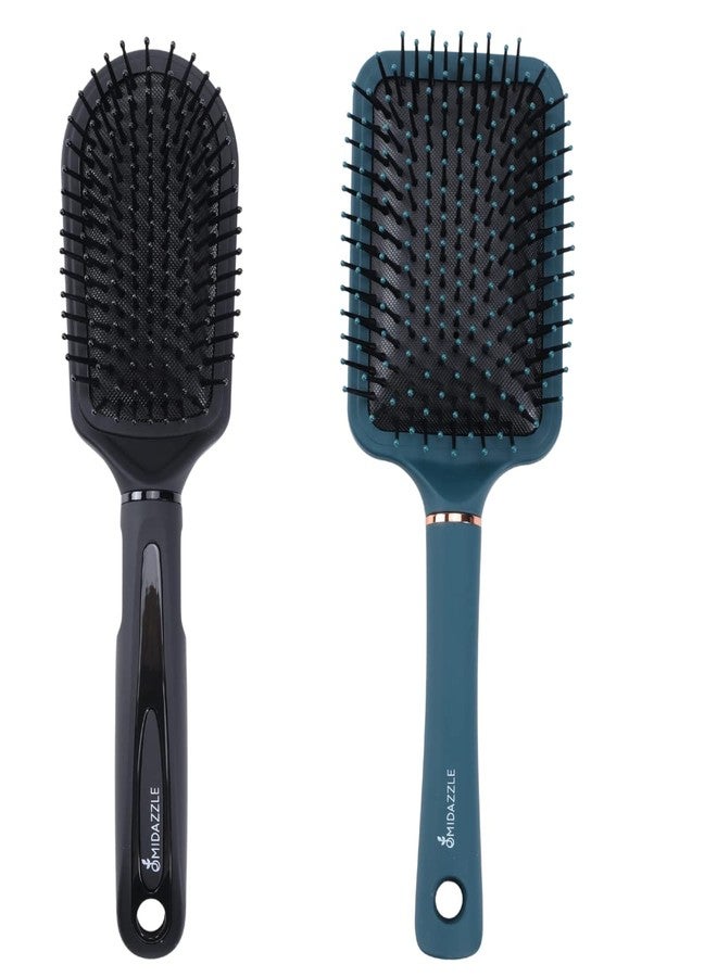 Omidazzle فرشاة شعر ميدازل بريميوم مبطنة ومسطحة للرجال والنساء - عبوة من قطعتين (HB3-17) - Image 1