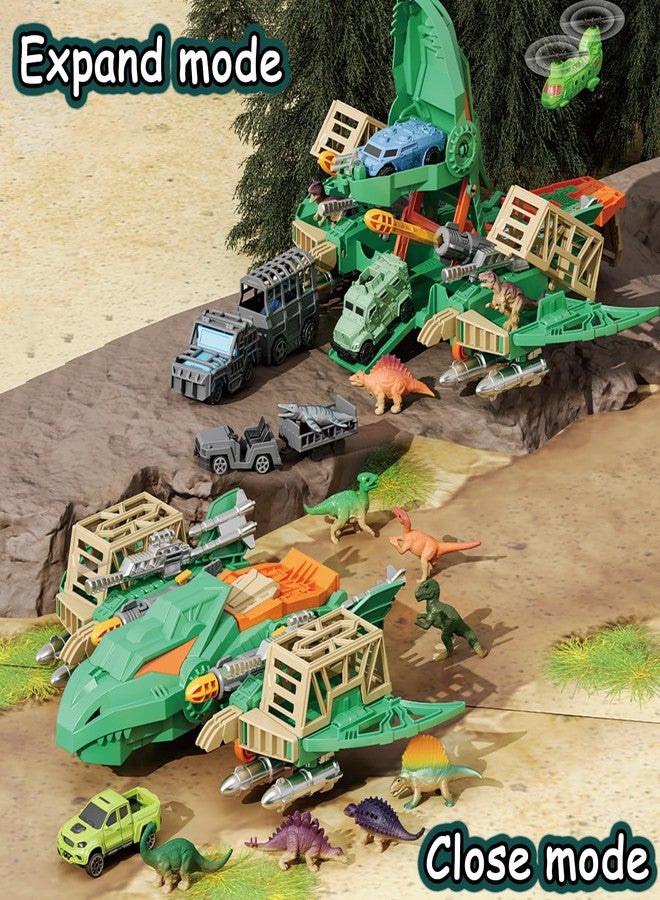 Frontoytall Jumbo Dinosaur Toys for Kids 3-5, 12 Mini Dinosaurs & 6 Truck Carrier Cars, Birthday Gifts Toys for 3 4 5+ Year Old Boy, Create a Dino World, Educational Figures, Dinosaur Play Set - Image 3