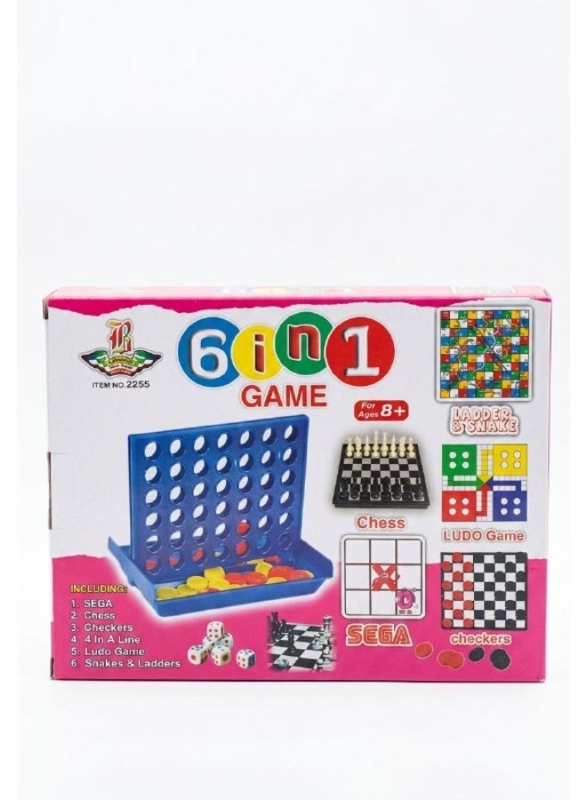 6-in-1 Multi-Game Board Set for Kids and Adults - Chess, Checkers, Ludo, Connect 4 Style, Tic-Tac-Toe, and Block Puzzle - Image 2