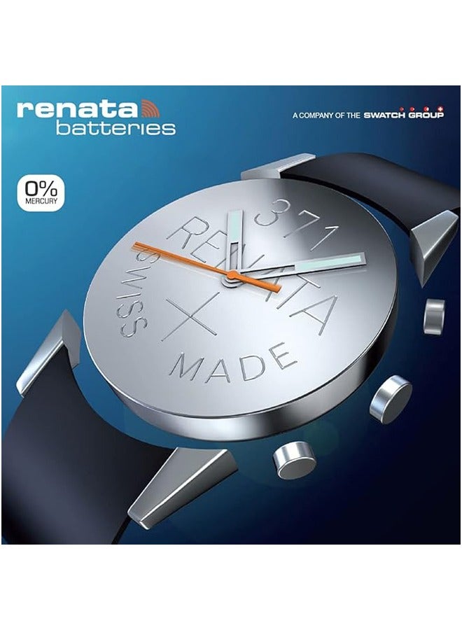 Renata wristwatch battery - Swiss made, 1.55V button cell, Renata Long Life Battery, Strap (10 pcs) 371-3, SR920SW - Image 2