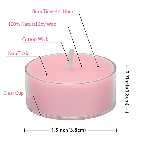 DEYBBY Natural Scented Soy Wax Tealight Candles Bulk, Romantic Rose Aromatherapy Luxury Tea Candle Set of 12-4 Hour Burn Time|Great for Valentine's Day, Birthday - Image 2