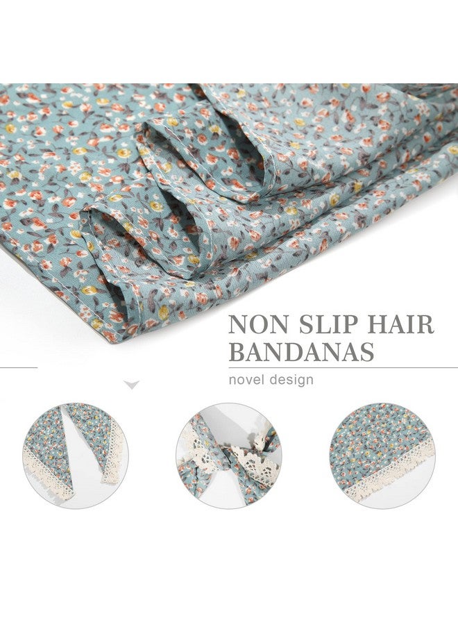 Molans 3Pcs Floral Head Scarf Chiffon Hair Bandanas Kerchief Vintage Boho Hair Scarf For Women Girls - Image 4