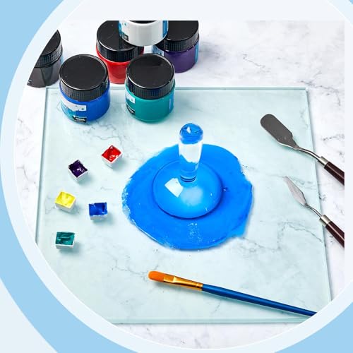 Nuanchu 12 Inch Tempered Frosted Glass Paint Muller Slab Mineral Pigment Grinding Plate for DIY Oil Painting Watercolor Oil Acrylic Painting - Image 5