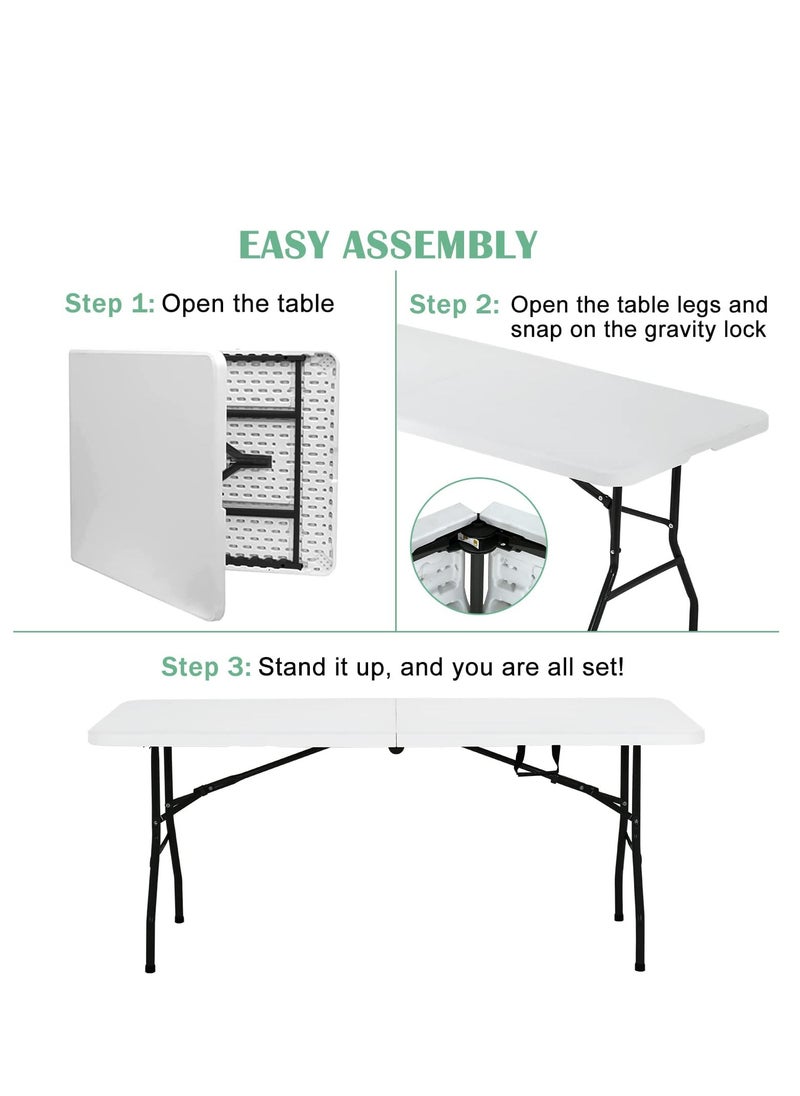 LANNY 2025 Ultra Edition Instant-Fold Banquet Table 180×78×70cm | Carbon Steel Frame Holds 200kg | Anti-Scratch Silent Feet + Nano Anti-Stain Surface  - Image 5