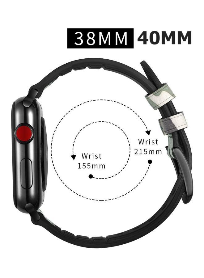 NIBEMINENT Replacement Band For Apple Watch Series 1/2/3/4 40mm/38mm Camouflage Green - Image 4
