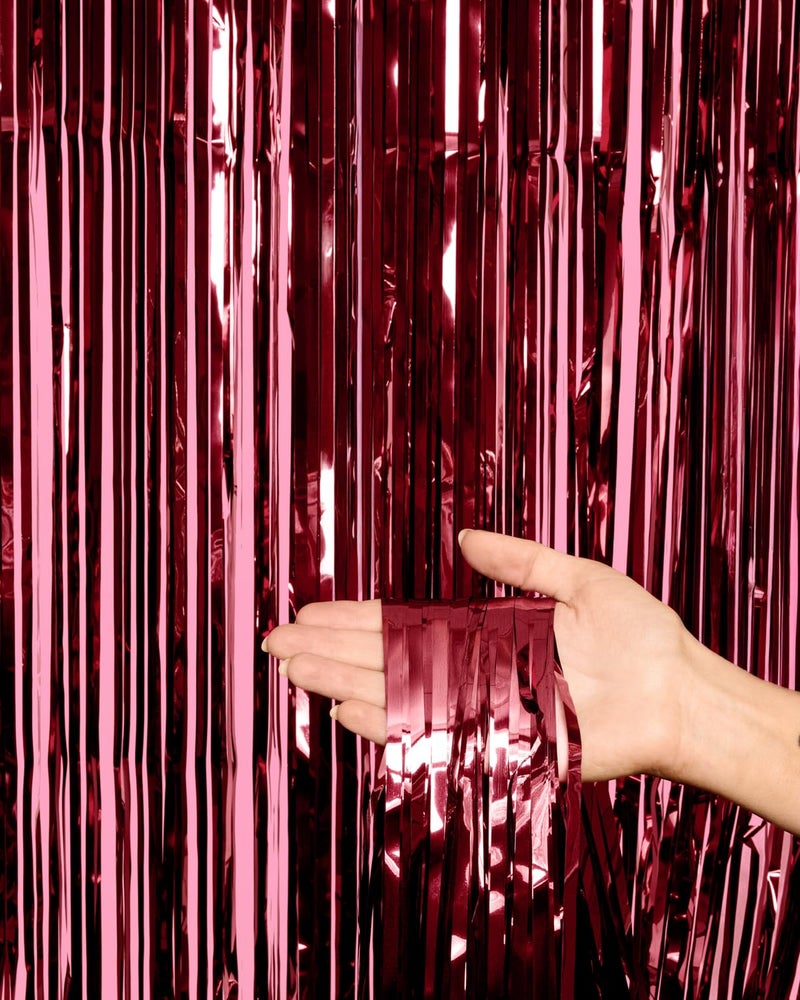 xo, Fetti Burgundy Red Party Curtain - Set of 2 | Bachelorette Fringe Decorations, Cute Birthday Photo Booth, Party Backdrop, Wine Bday Supplies - Image 5