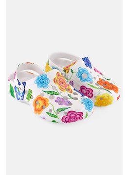 Woz Women Slingback Clogs, White Combo  - Image 1