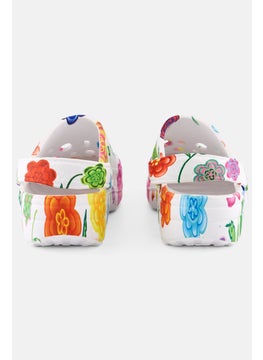 Woz Women Slingback Clogs, White Combo  - Image 3