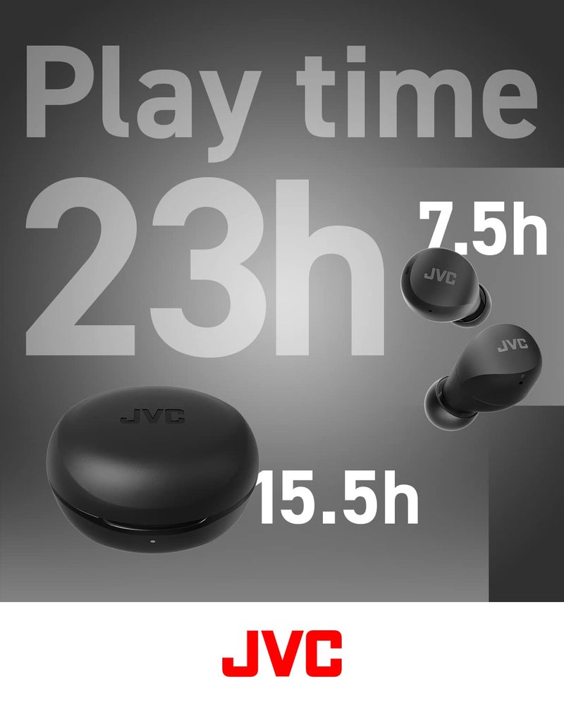 JVC Compact and Lightweight Gumy Mini True Wireless Earbuds Headphones, Long Battery Life (up to 23 Hours), Sound with Neodymium Magnet Driver, Water Resistance (IPX4) - HAA6TB (Black) - Image 5