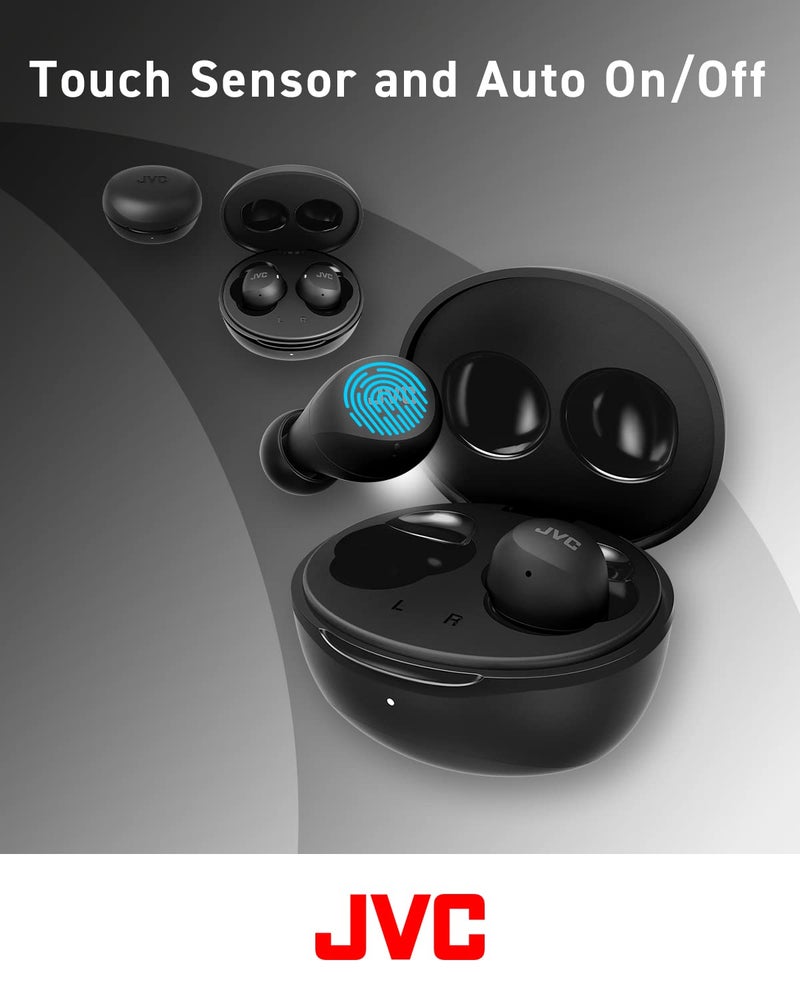 JVC Compact and Lightweight Gumy Mini True Wireless Earbuds Headphones, Long Battery Life (up to 23 Hours), Sound with Neodymium Magnet Driver, Water Resistance (IPX4) - HAA6TB (Black) - Image 2