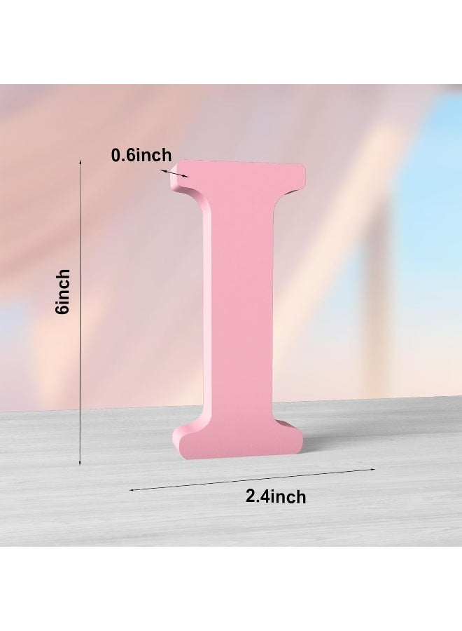 TPGP Pink Wood Letter - 6 Inch Unfinished Standing Decorative Letter - Image 2