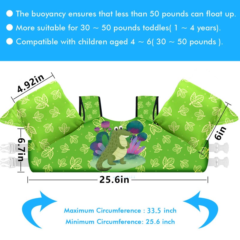Chriffer Kids Swim Vest Life Jacket for 22-66 Pounds Boys and Girls, Toddler Floaties with Shoulder Harness Arm Wings for 2,3,4,5,6,7 Years Old Baby - Image 3