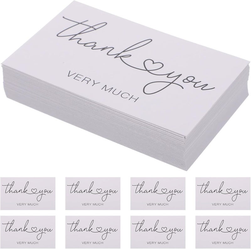 OSALADI Thank You Cards with Envelopes 150pcs White Delicate Thank You Notes for Occasions Holiday Wrapping Cards with Message Space - Image 1