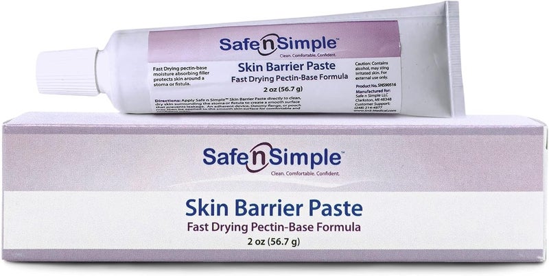 Safe n Simple Fast Drying Stoma Paste - 2 oz - Protective Skin Barrier With Alcohol - Ostomy Skin Protectant Supplies - Stoma Skin Protection Barrier Paste - Image 1