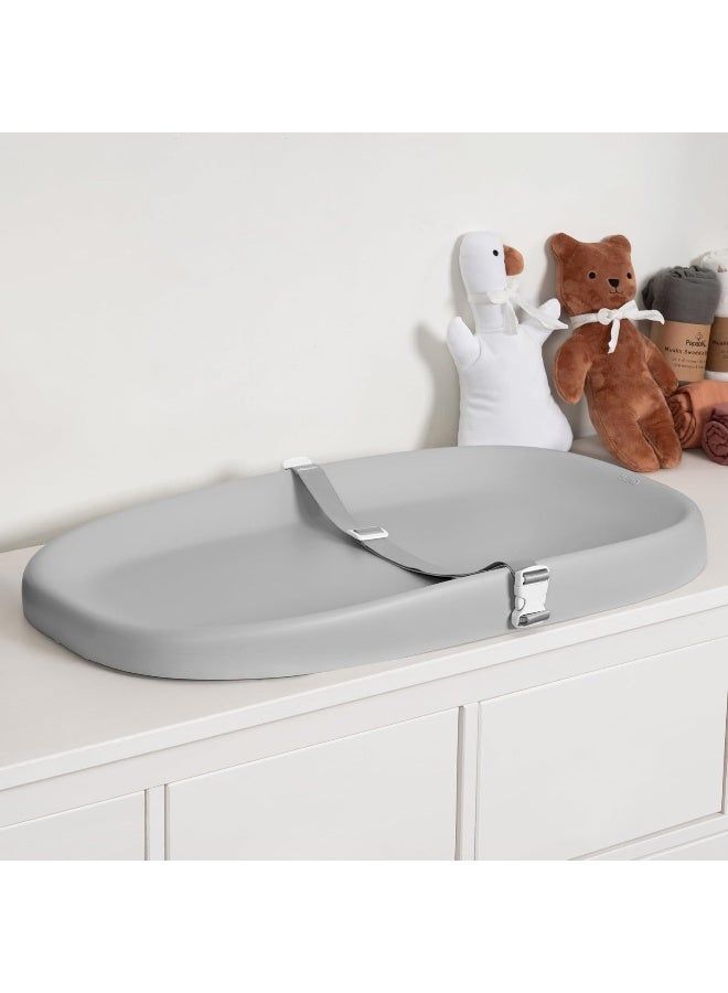 Papablic Wipeable Baby Changing Pad with Removable Safety Strap, Easy to Clean & Non-Slip Waterproof, Changing Pad for Dresser,Bed - Image 1