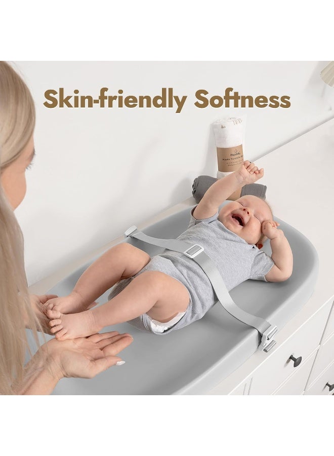 Papablic Wipeable Baby Changing Pad with Removable Safety Strap, Easy to Clean & Non-Slip Waterproof, Changing Pad for Dresser,Bed - Image 5