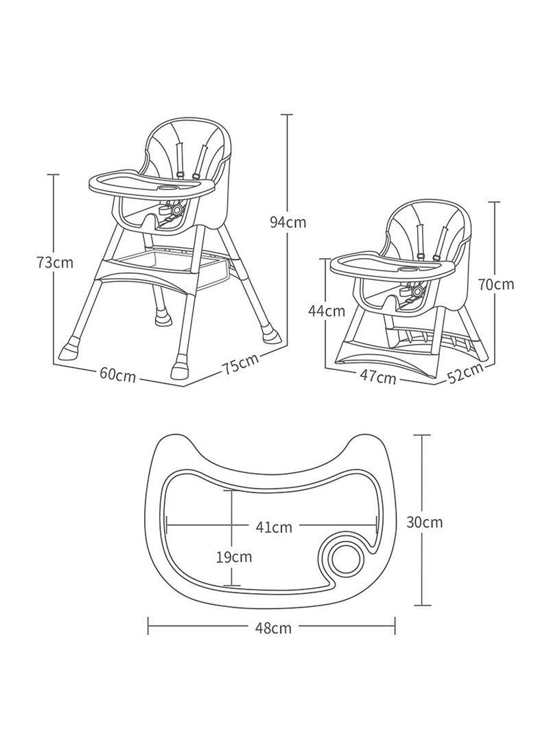 Baby Protective High Chair,feedind chair,3 in 1 chair color beige - Image 3