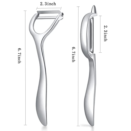 Honsen Set of 2 Stainless Steel Vegetable Peeler,Y-Shaped and I-Shaped Stainless Steel Peelers For Potatoes, All Fruits & Veggies¡­ - Image 2