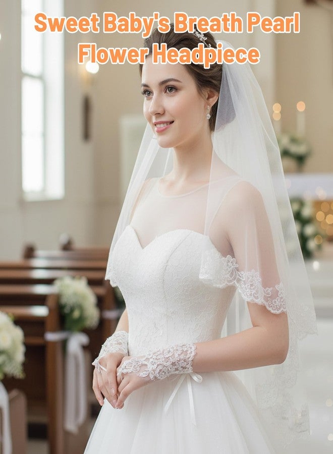 Buildcon Bride To Be Decoration, Veil for Bride, 2-Meter Bridal Veil and Lace Gloves Set, Elegant White Wedding Gown Accessories for Ceremonies, Formal Dinners and Retro Theme Celebrations - Image 4