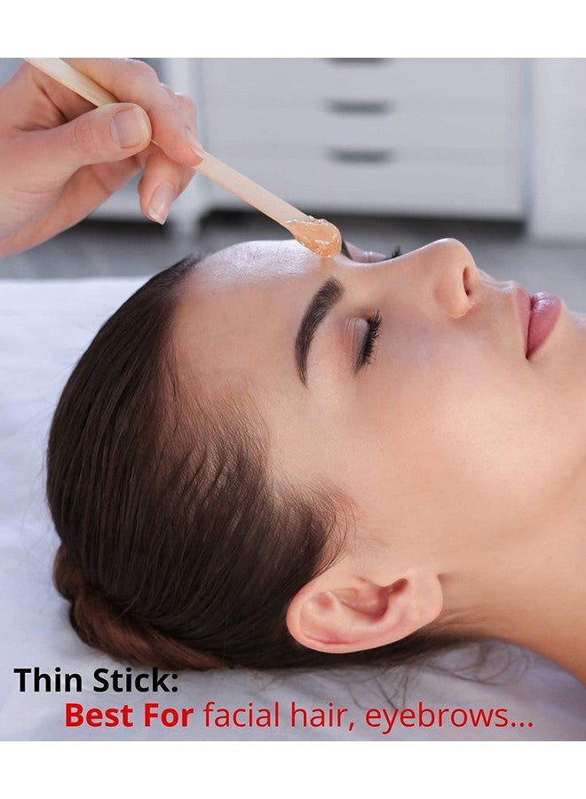 DAZVI Non-stick Wax Spatula Waxing Applicator Hair Removal Sticks Reusable Scraper Hard for Home Salon Body Use Large Wooden Spatulas for Legs Face Eyebrow Professional Applicators for Women - Image 5