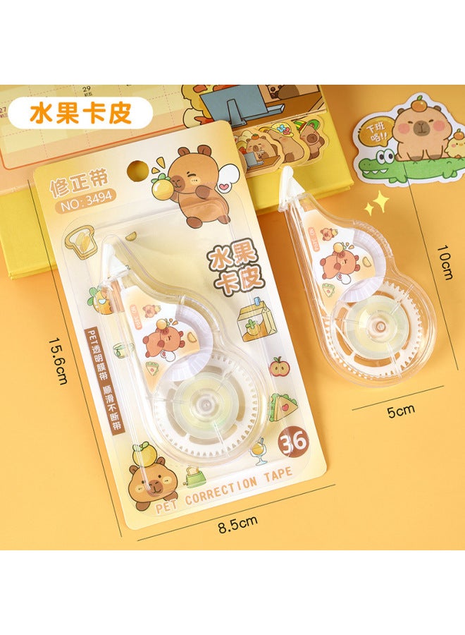 HELPS Creative Cartoon Capybara Correction Tape For Elementary Students, Cute Large Capacity 6m Pet Film Correction Tape - Image 1