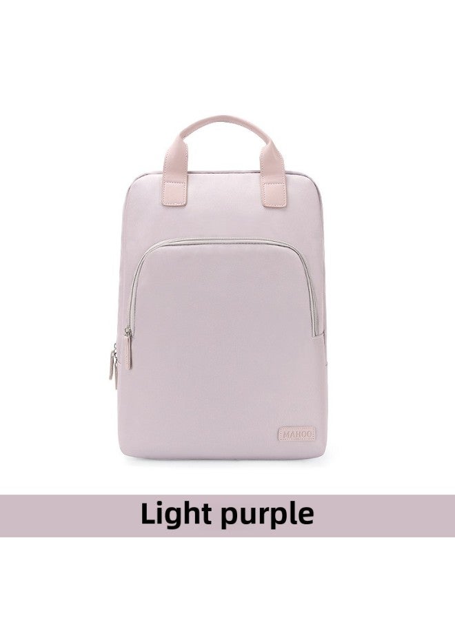 Backshoulder Laptop Bag Women's 13.3 Inch 14 Inch 15.6 Inch Air Cushion Protection For Lenovo For Apple Dell-Color:Brono Backpack Light Purple-Size:13.3-14inch Medium - Image 1