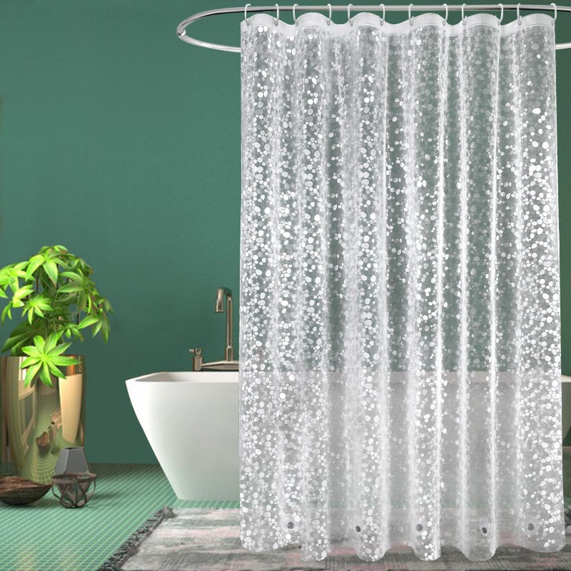 EurCross Cobblestone Extra Long Shower Curtains 180 x 220cm Drop with 5 MagnetsMildew Resistant Waterproof Translucent EVA XXL Bathroom Shower Curtain W 72 x L 86